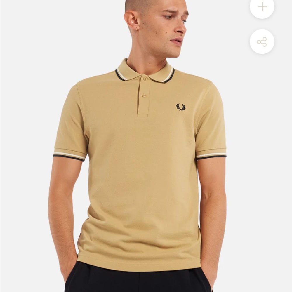 Fred Perry Polo Shirt Beige Tan 36" man